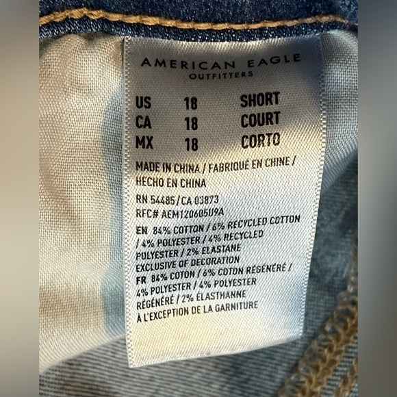 American Eagle Next Level Stretch Hi-Rise Jegging Distressed Blue Jeans 18 Short - Picture 5 of 16